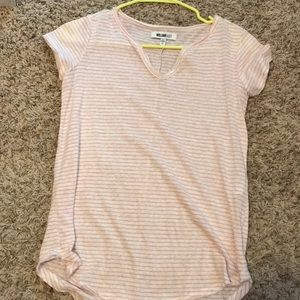 Pink and white striped shirt